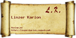 Linzer Karion névjegykártya